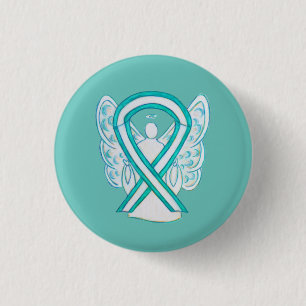 Baarmoederhalskanker - Ribbon Angel Button Pin