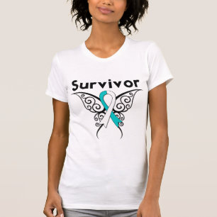 Baarmoederhalskanker Survivor Tribale Butterfly T-shirt