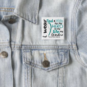 Baarmoederhalskanker voor mijn Hero mijn grootmoed Vierkante Button 5,1 Cm (In situ)