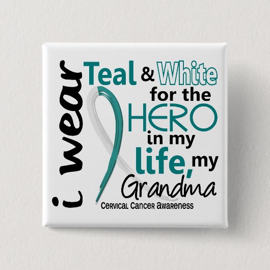 Baarmoederhalskanker voor mijn Hero mijn grootmoed Vierkante Button 5,1 Cm (Voorkant)