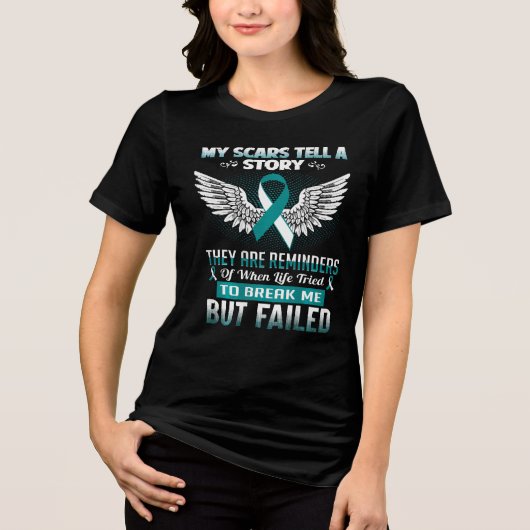 Baarmoederhalskanker Vrouwen Tri-Blend Shirt (Voorkant)