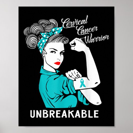 Baarmoederhalskanker Warrior Onbreekbaar Bewustzij Poster (Voorkant)