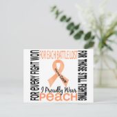 Baarmoederkanker I Proudly Draag Peach 2 Briefkaart (Staand voorkant)