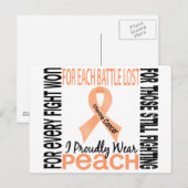 Baarmoederkanker I Proudly Draag Peach 2 Briefkaart (Voorkant / Achterkant)