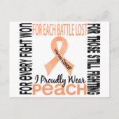 Baarmoederkanker I Proudly Draag Peach 2 Briefkaart (Voorkant)