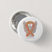 Baarmoederkanker Perzik Bewustzijnslint Spelden Ronde Button 3,2 Cm (Voorkant /achterkant)