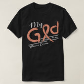 Baarmoederkankerbewustzijn Mijn God is hierin ster T-shirt (Design voorkant)