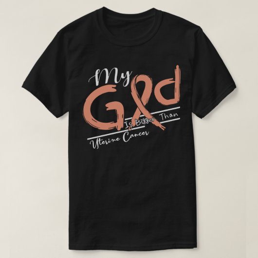 Baarmoederkankerbewustzijn Mijn God is hierin ster T-shirt (Design voorkant)