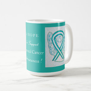 Baarmoederlijk kankerbewustzijn Ribbon Angel Coffe Koffiemok