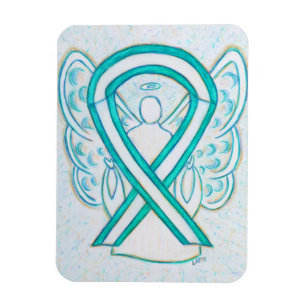 Baarmoederlijk kankerbewustzijn Ribbon Angel Magne Magneet