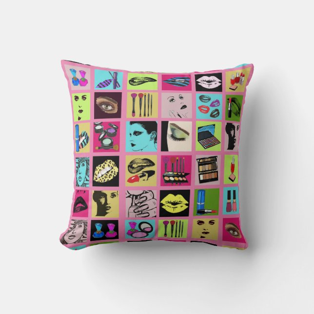 baarmoeders gezichten Makeup Beauty Cosmetics coll Kussen (Voorkant)