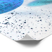 baars guitaarblauw groen invert planeten schildere poster (Hoek)