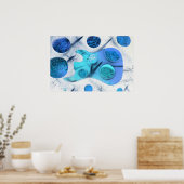 baars guitaarblauw groen invert planeten schildere poster (Keuken)