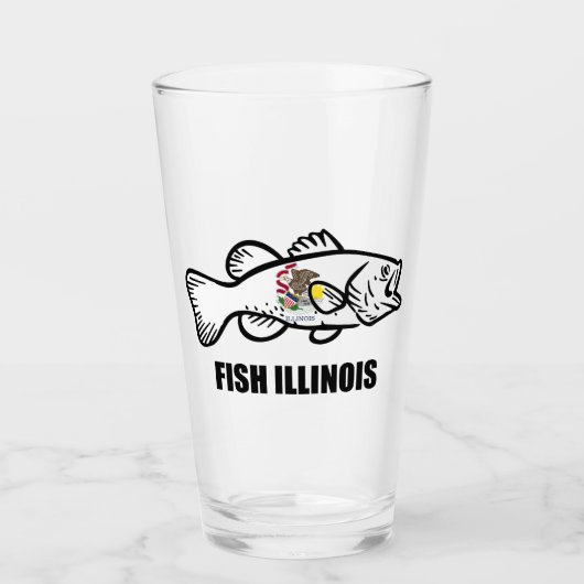 Baars uit Illinois vissen Glas (Voorkant)