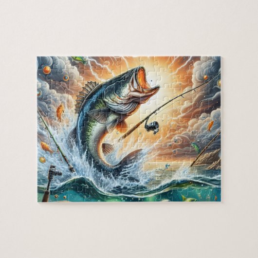 Baars vissen legpuzzel (Horizontaal)