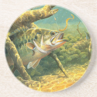 baars vissen zandsteen onderzetter