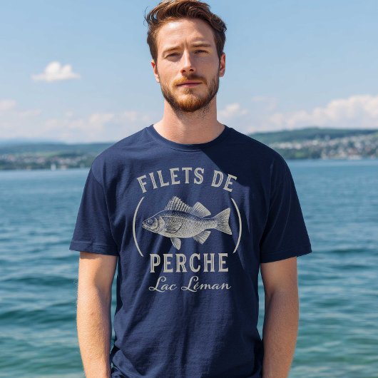 Baarsfilets Filets de Perch Meer van Genève T-shirt