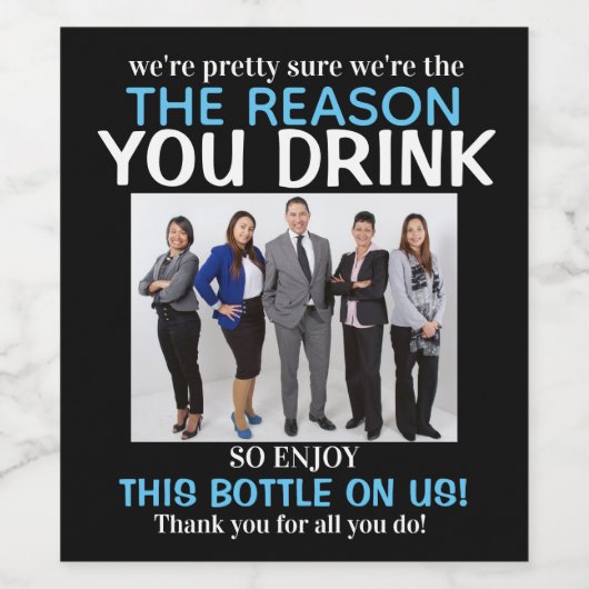 Baas Appreciation Foto REDENEN U DRINK Wine La Wijn Etiket (Enkel label)