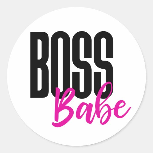 Baas Babe, Meisje Baas Ronde Sticker (Voorkant)