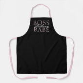 baas babe naam blush zwart meisje schort (Voorkant)