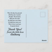 Baas Baby Dank u Briefkaart (Achterkant)