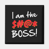 Baas, bazen Humor Quote Graphic Gag Gift Magneet (Voorkant)