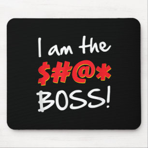 Baas, bazen Humor Quote Graphic Gag Gift Muismat