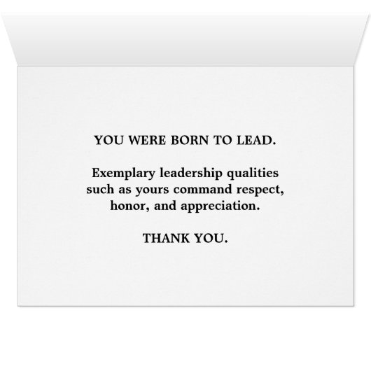 Baas Bedankt, je bent een geboren leider (Binenzijde Horizontaal (Onderkant))