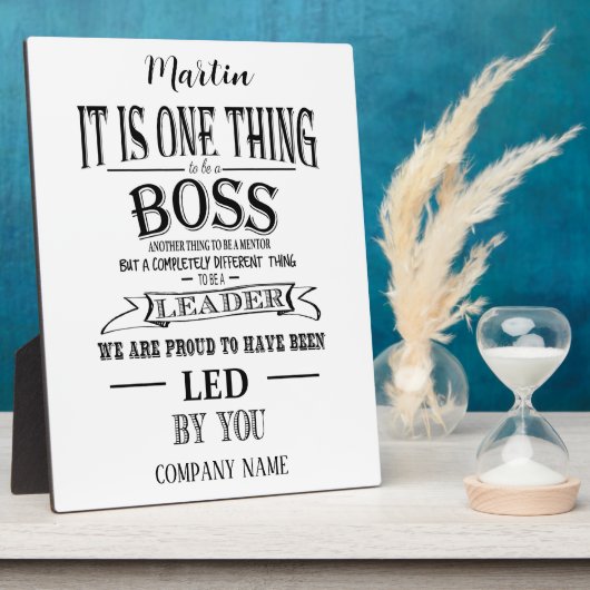 Baas BEDANKT JULLIE "geweldige baas" Fotoplaat (Zijkant)