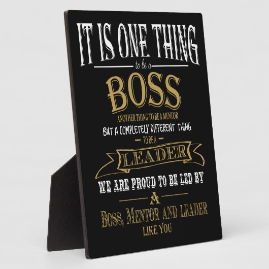 Baas BEDANKT MENTOR LEADER geweldige baas Fotoplaat (Zijkant)