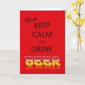 Baas, blijf kalm en drink bierkaart kaart (Gele Bloem)