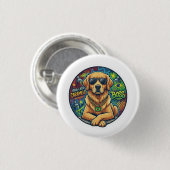 Baas Caramel Hond Straatmeme Sticker Ronde Button 3,2 Cm (Voorkant /achterkant)