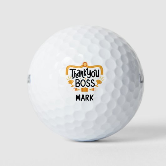 Baas Dag met Naam dank u Golfballen (Voorkant)