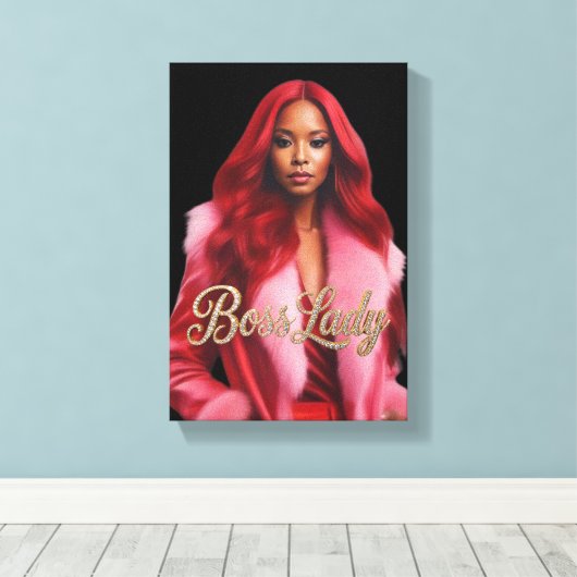 Baas Dame Canvas Print (Insitu (Houten vloer))