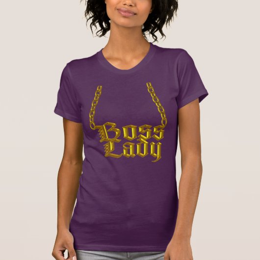Baas Dame Fancy Faux Gold Chain T-shirt (Voorkant)