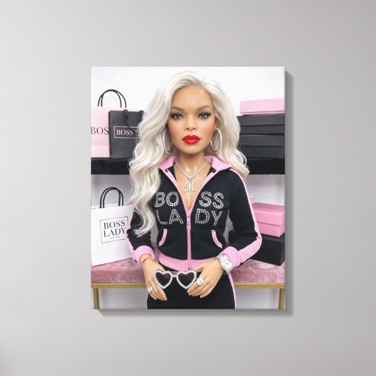 Baas Dame Glam Pop Canvas Print (Voorkant)