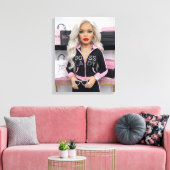 Baas Dame Glam Pop Canvas Print (Insitu (Woonkamer))