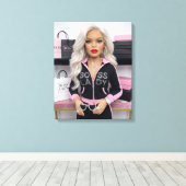 Baas Dame Glam Pop Canvas Print (Insitu (Houten vloer))