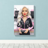 Baas Dame Glam Pop Canvas Print (Insitu (Houten vloer))