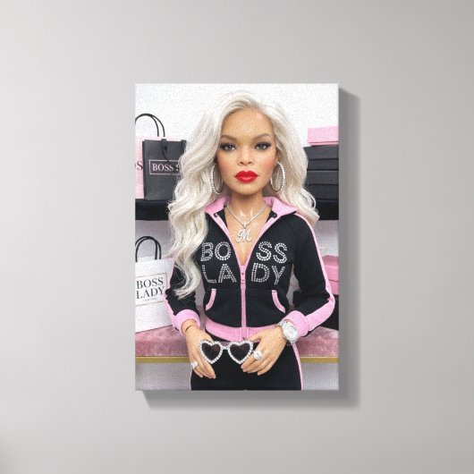 Baas Dame Glam Pop Canvas Print (Voorkant)