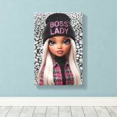 Baas Dame Glam Pop Canvas Print (Insitu (Houten vloer))