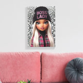 Baas Dame Glam Pop Canvas Print (Insitu (Woonkamer))