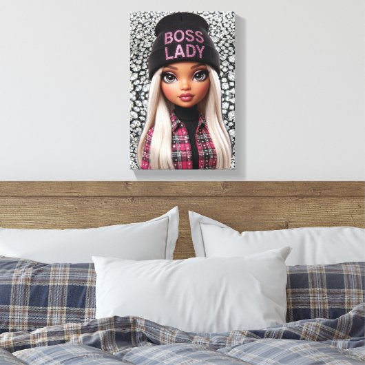 Baas Dame Glam Pop Canvas Print (Insitu (Slaapkamer))