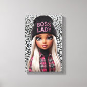 Baas Dame Glam Pop Canvas Print (Voorkant)