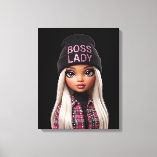 Baas Dame Glam Pop Canvas Print (Voorkant)