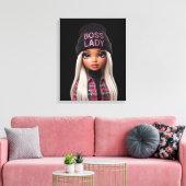 Baas Dame Glam Pop Canvas Print (Insitu (Woonkamer))