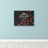Baas Dame Harten Opgespannen Canvas Print (Insitu (Houten vloer))