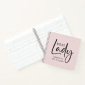 Baas Dame Logo Roze Rood Gepersonaliseerd Notitieboek (Binnen)