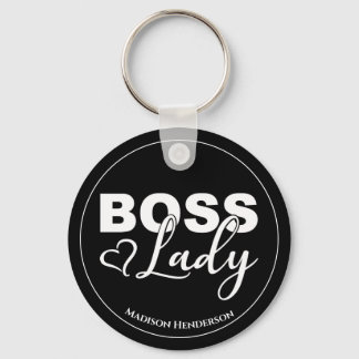 Baas Dame Met Hart Gepersonaliseerde Sleutelhanger
