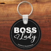 Baas Dame Met Hart Gepersonaliseerde Sleutelhanger (Voorkant)